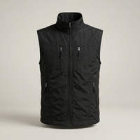 PLUXSTYLE::numise::mens-stand-collar-utility-vest::pack-black