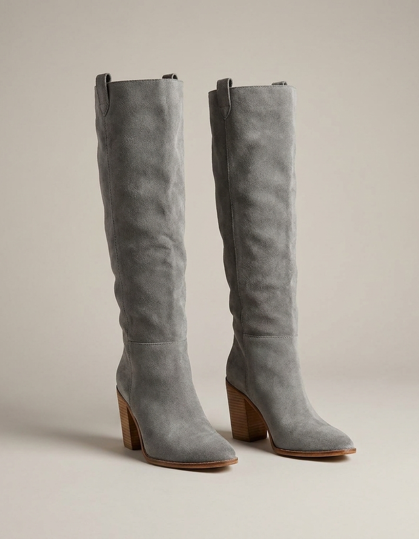PLUXSTYLE::numise::western-block-heel-knee-high-boots::pack-grey