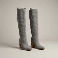 PLUXSTYLE::numise::western-block-heel-knee-high-boots::pack-grey