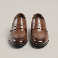 PLUXSTYLE::numise::mens-square-toe-penny-loafers::pack-light-brown