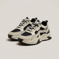 PLUXSTYLE::numise::paneled-chunky-platform-sneakers::closeup-detail