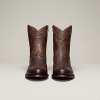 PLUXSTYLE::numise::mens-retro-western-boots::pack-dark-brown