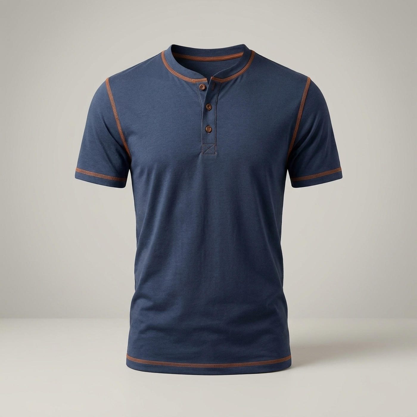 PLUXSTYLE::numise::mens-regular-fit-henley-top::pack-navy-blue