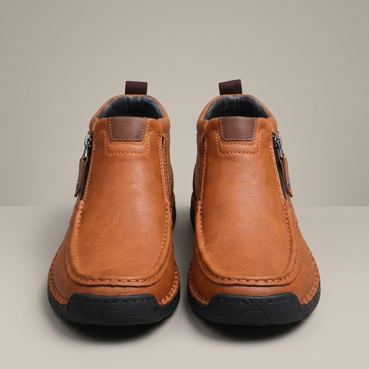 PLUXSTYLE::numise::mens-contrast-stitch-ankle-boots::pack-camel