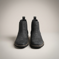 PLUXSTYLE::numise::square-toe-chelsea-ankle-boots::pack-coal-black