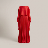 PLUXSTYLE::numise::aniya-cape-sleeve-maxi-dress::pack-red