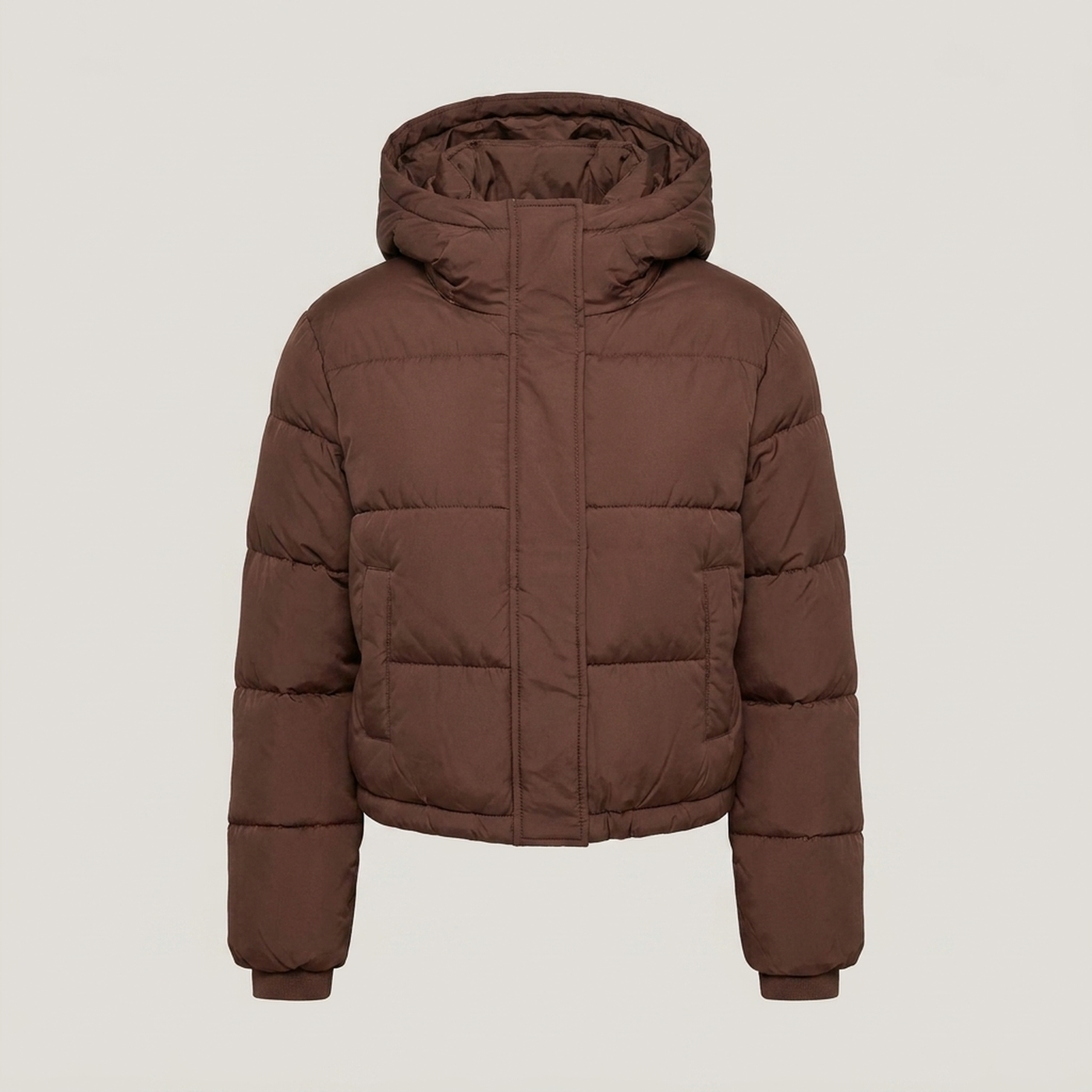 PLUXSTYLE::numise::arielle-cropped-hooded-parka::pack-brown