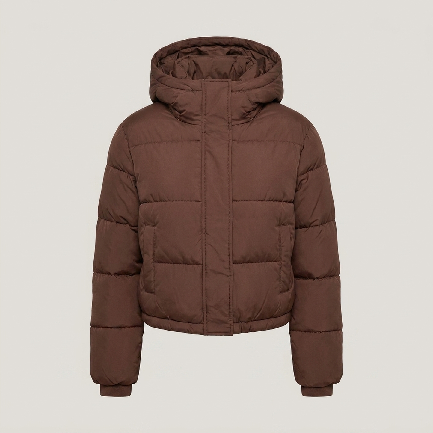 PLUXSTYLE::numise::arielle-cropped-hooded-parka::pack-brown