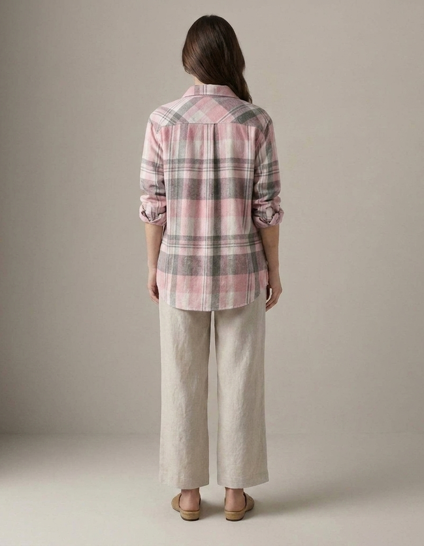 PLUXSTYLE::numise::mia-oversized-plaid-cardigan-top::back
