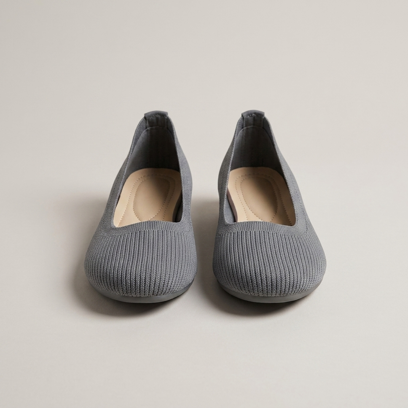 PLUXSTYLE::numise::comfort-fit-ballet-flat-footwear::pack-grey