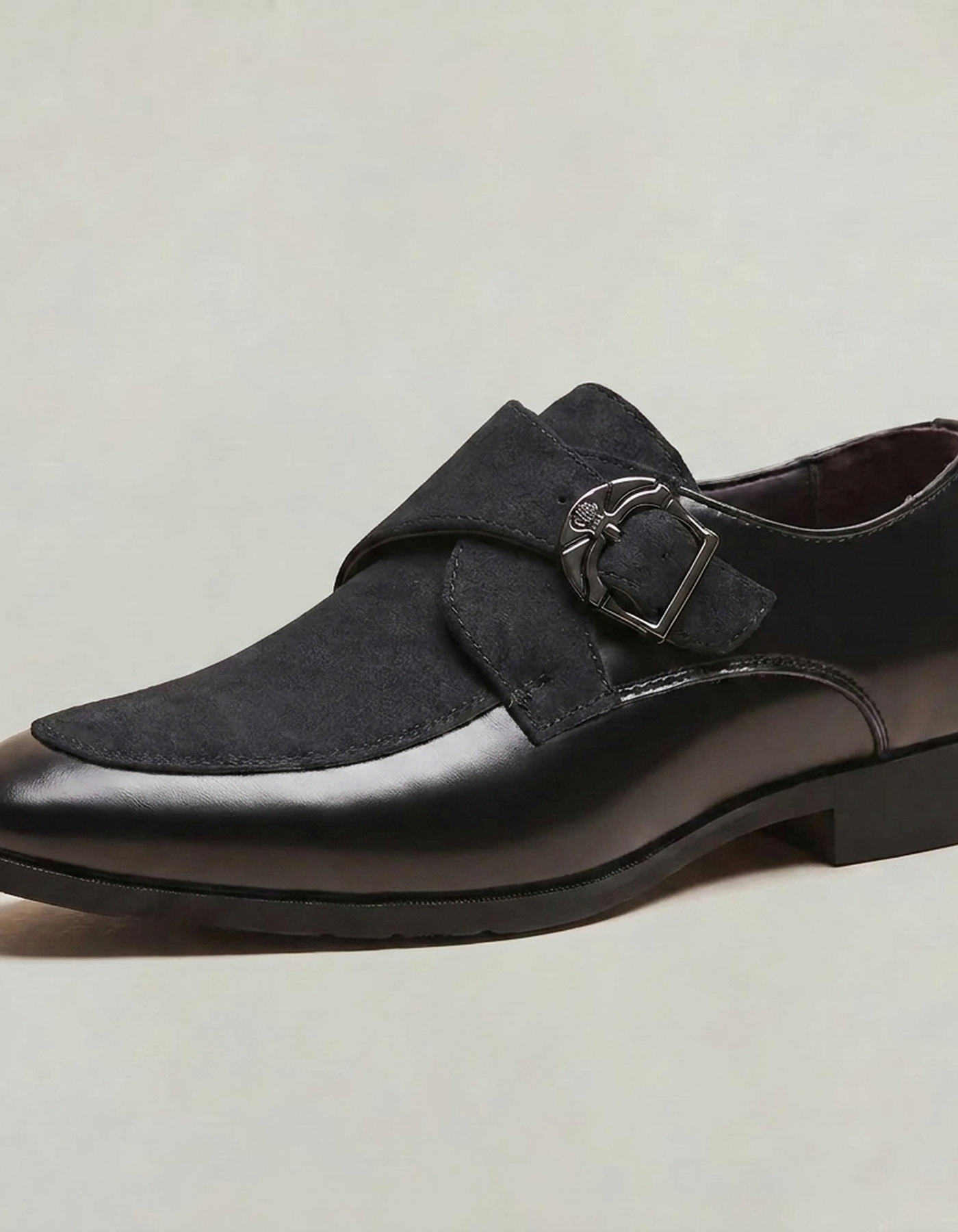 PLUXSTYLE::numise::mens-pointed-toe-monk-strap-shoes::closeup-hero