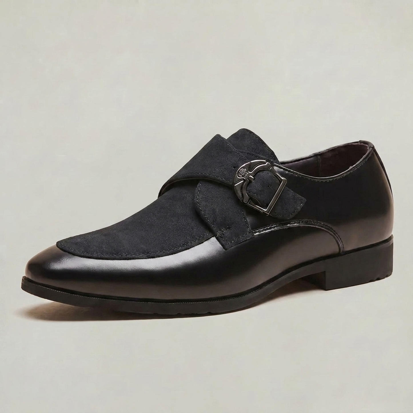 PLUXSTYLE::numise::mens-pointed-toe-monk-strap-shoes::closeup-hero