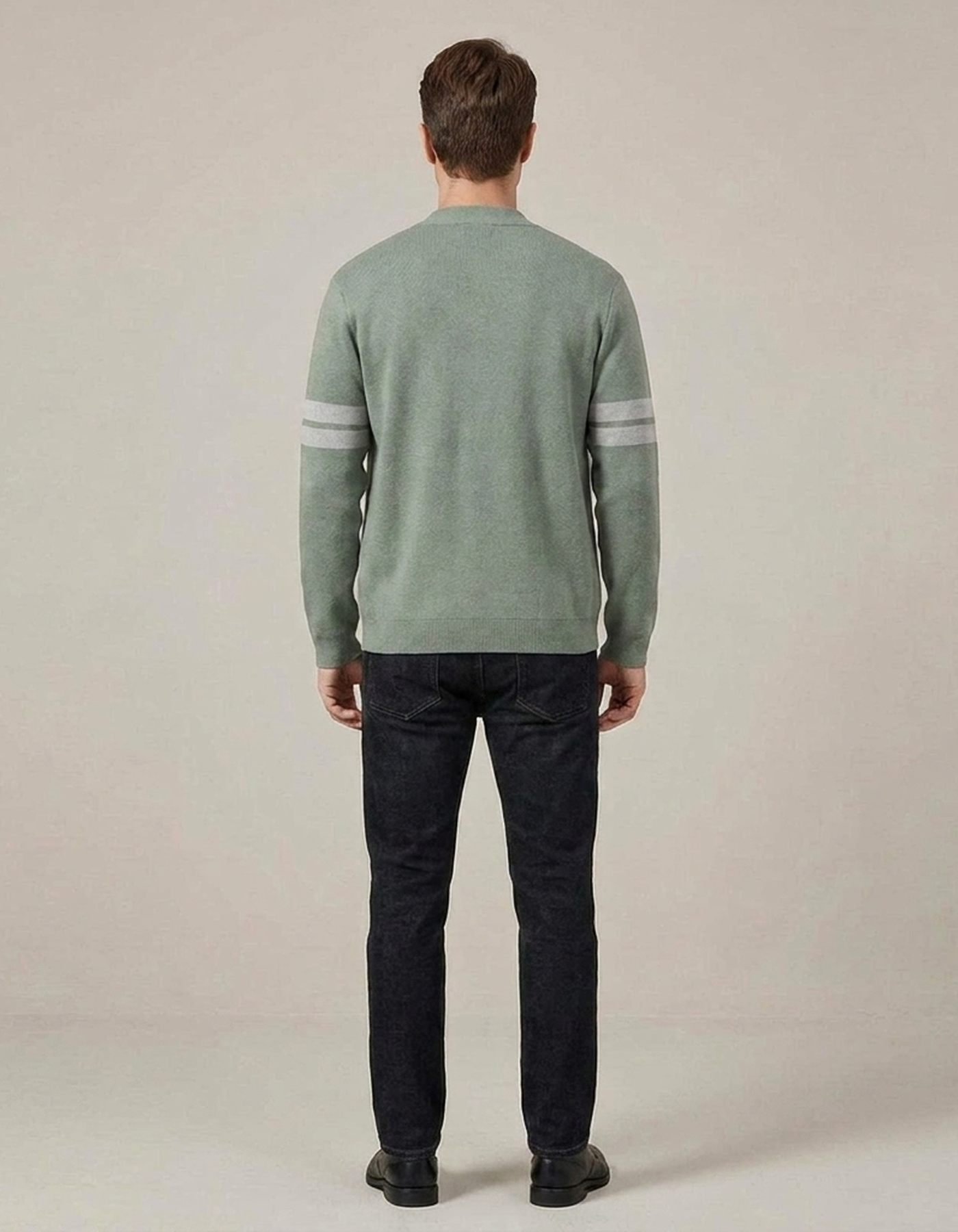 PLUXSTYLE::numise::mens-stripe-sleeve-cardigan::back