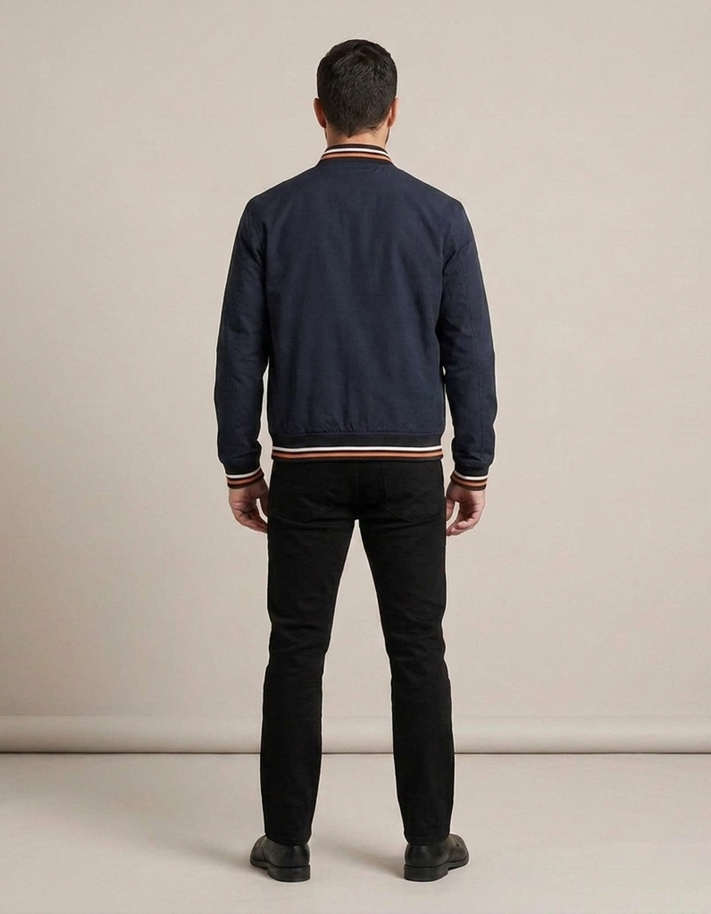 PLUXSTYLE::numise::lightweight-structured-bomber-jacket::back