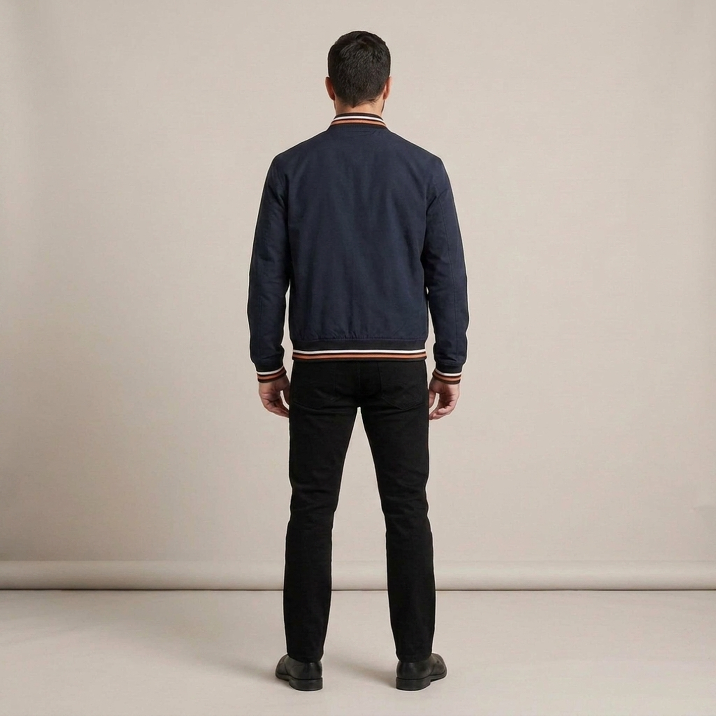 PLUXSTYLE::numise::lightweight-structured-bomber-jacket::back