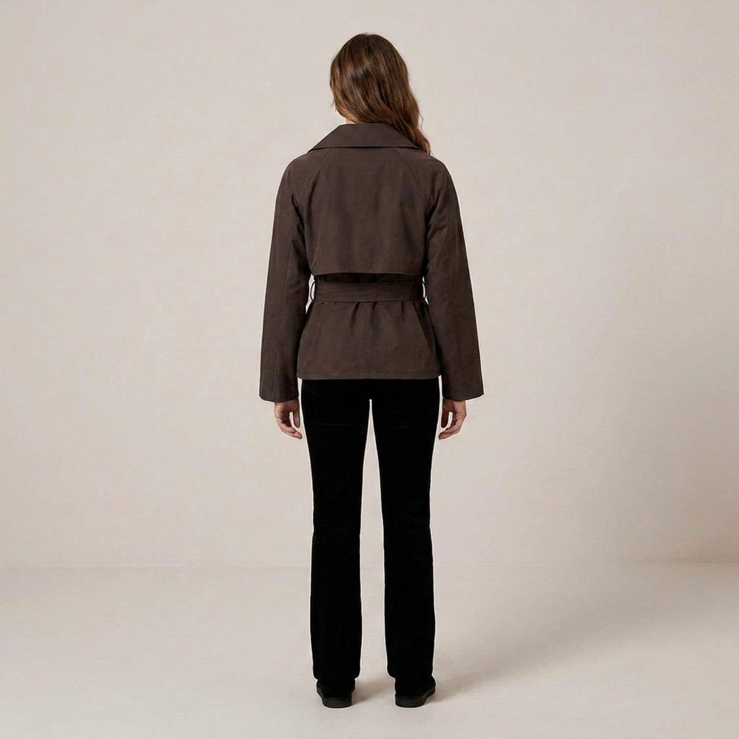 PLUXSTYLE::numise::cropped-tie-waist-parka::back