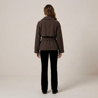 PLUXSTYLE::numise::cropped-tie-waist-parka::back