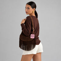 Fringe Accent Handbag