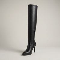 PLUXSTYLE::numise::womens-slim-heel-knee-high-boots::closeup-hero