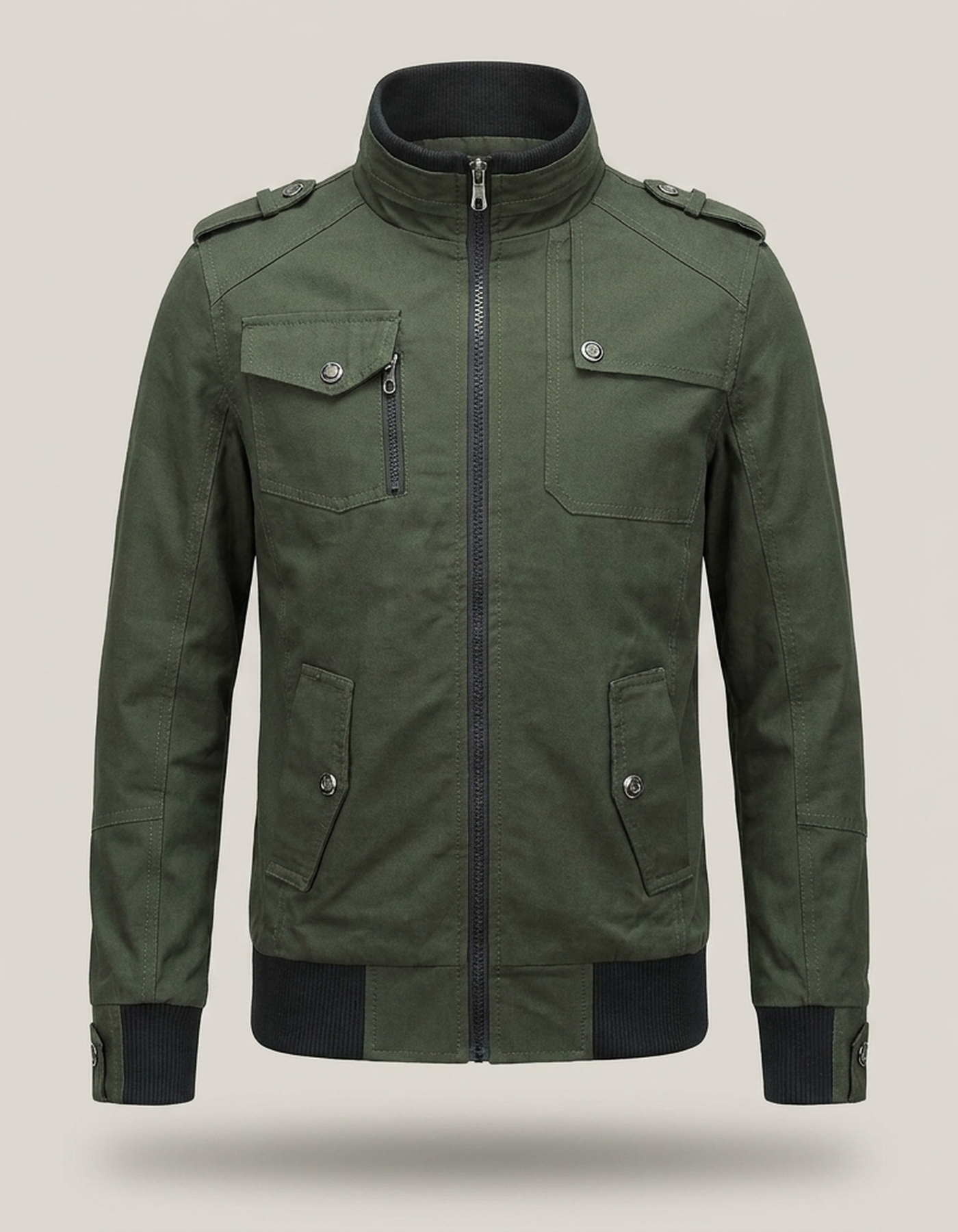 PLUXSTYLE::numise::mens-everyday-zip-up-parka::pack-green