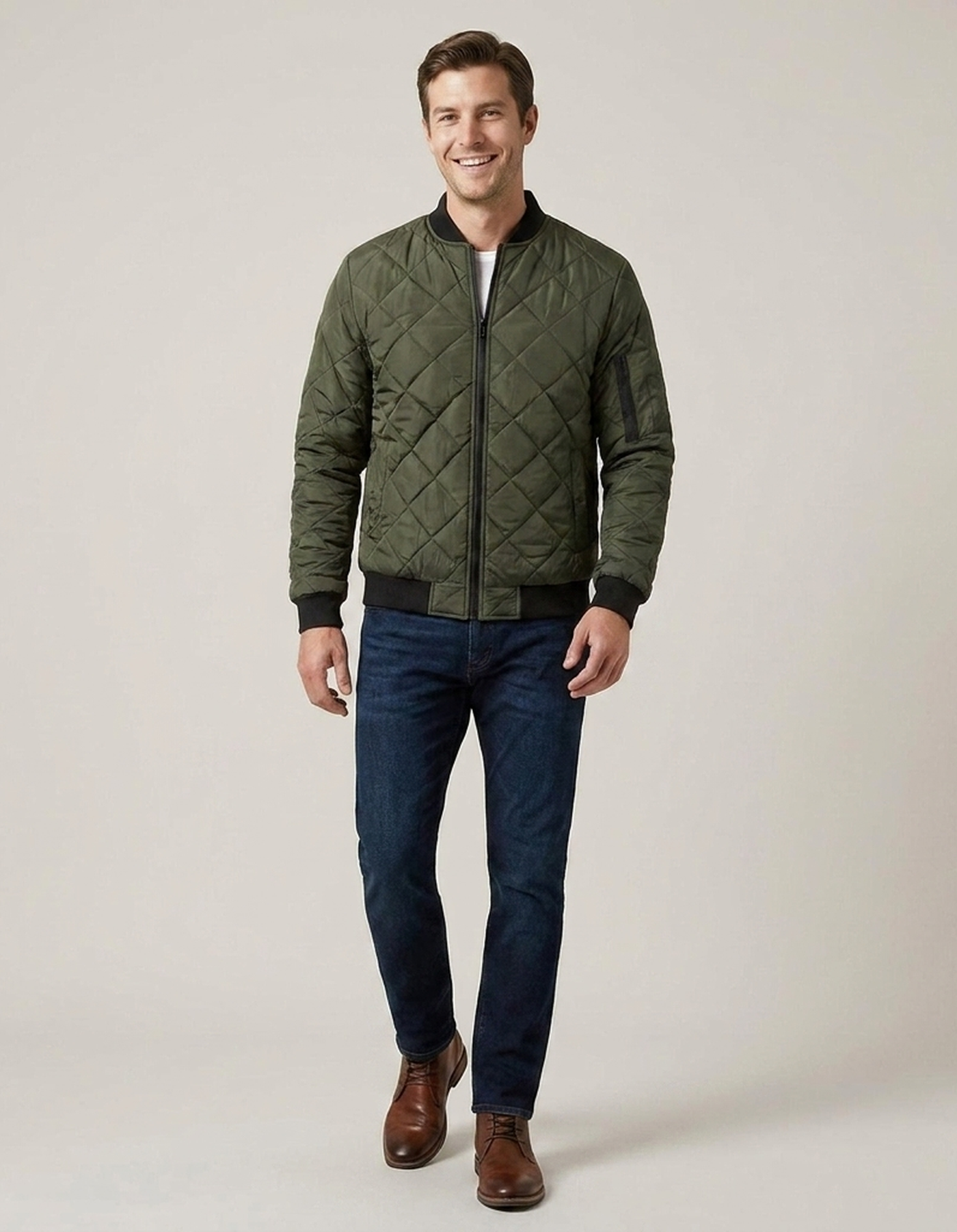 PLUXSTYLE::numise::mens-diamond-stitch-parka::front