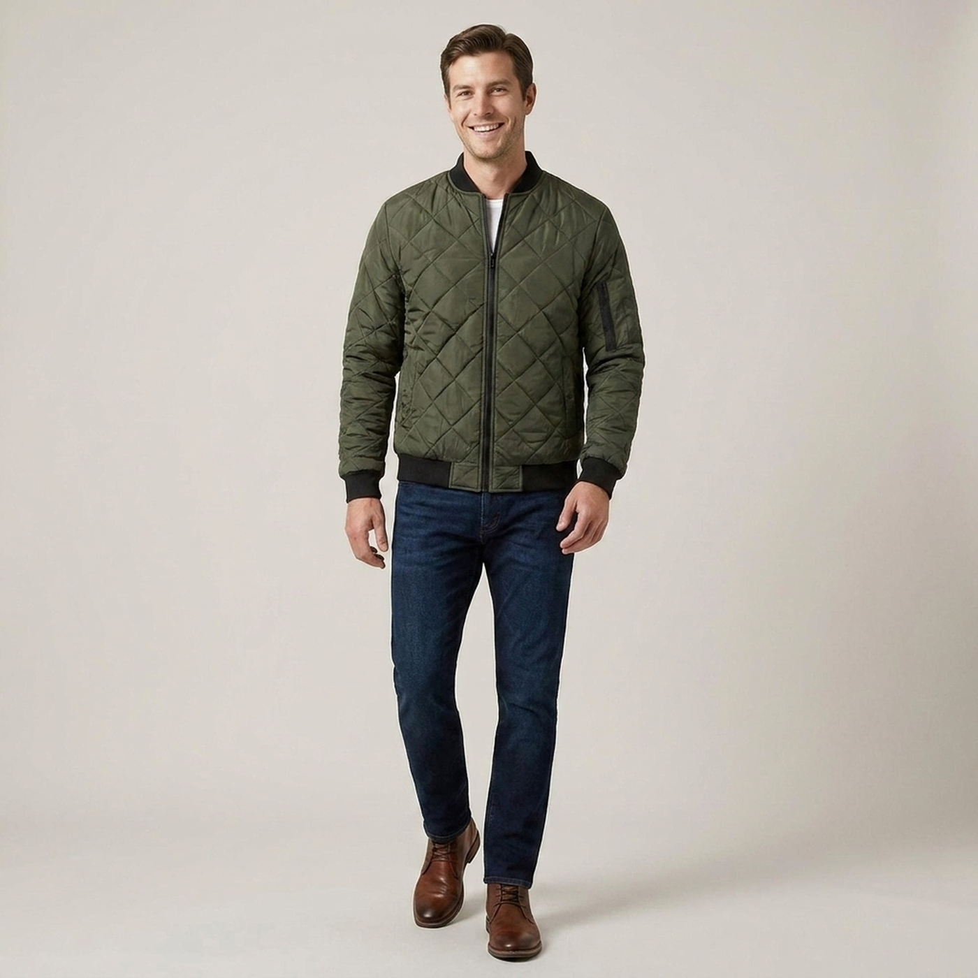 PLUXSTYLE::numise::mens-diamond-stitch-parka::front