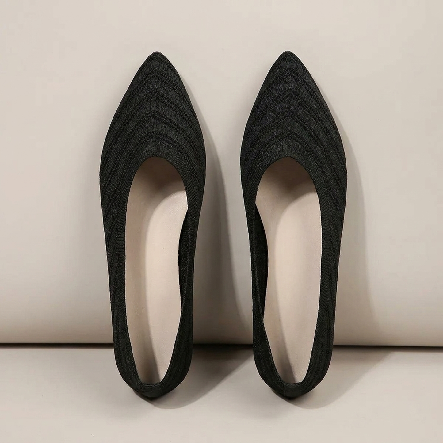 PLUXSTYLE::numise::womens-pointed-toe-ballet-footwear::pack-black