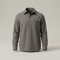 PLUXSTYLE::numise::mens-relaxed-button-up-top::pack-dark-grey
