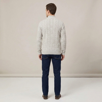 PLUXSTYLE::numise::mens-cable-textured-half-zip-sweater::back