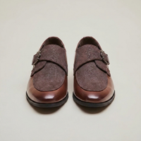 PLUXSTYLE::numise::mens-pointed-toe-monk-strap-shoes::pack-dark-brown