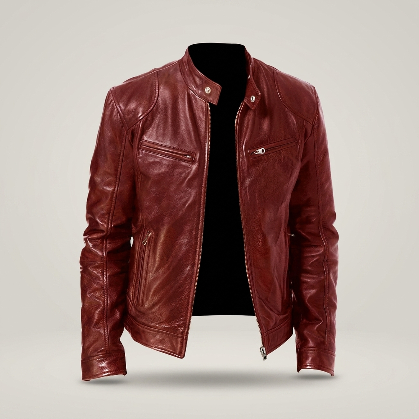 PLUXSTYLE::numise::mens-multi-zip-parka::pack-red