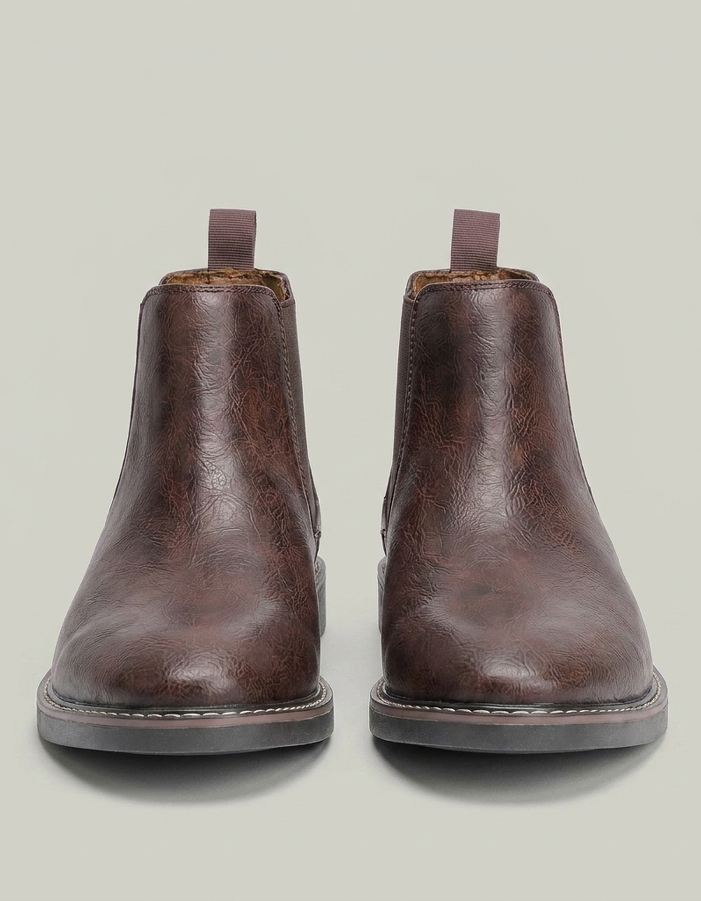 PLUXSTYLE::numise::saddle-brown-chelsea-boots::pack-grey