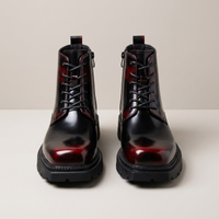 PLUXSTYLE::numise::adrian-polished-dress-boots::pack-crimson-red