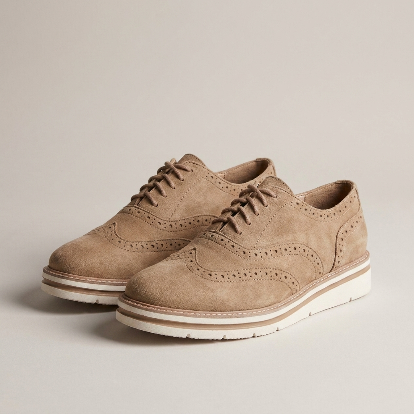 PLUXSTYLE::numise::wingtip-platform-oxford-shoes::pack-khaki