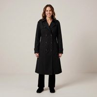 PLUXSTYLE::numise::womens-double-breasted-longline-parka::front