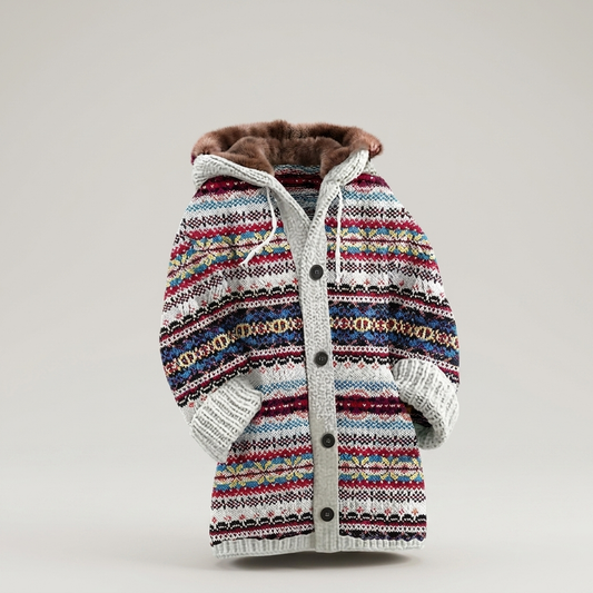 PLUXSTYLE::numise::fair-isle-hooded-table::pack-multicolor