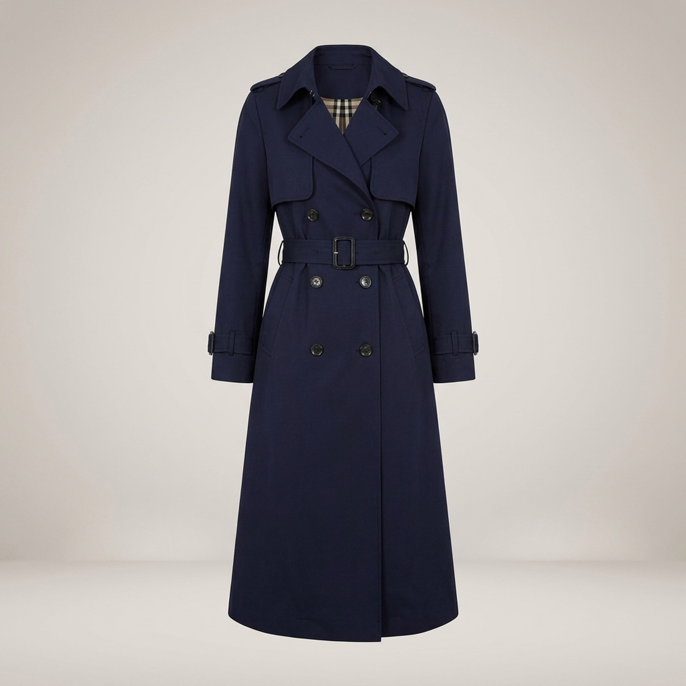 PLUXSTYLE::numise::double-breasted-parka::pack-navy-blue
