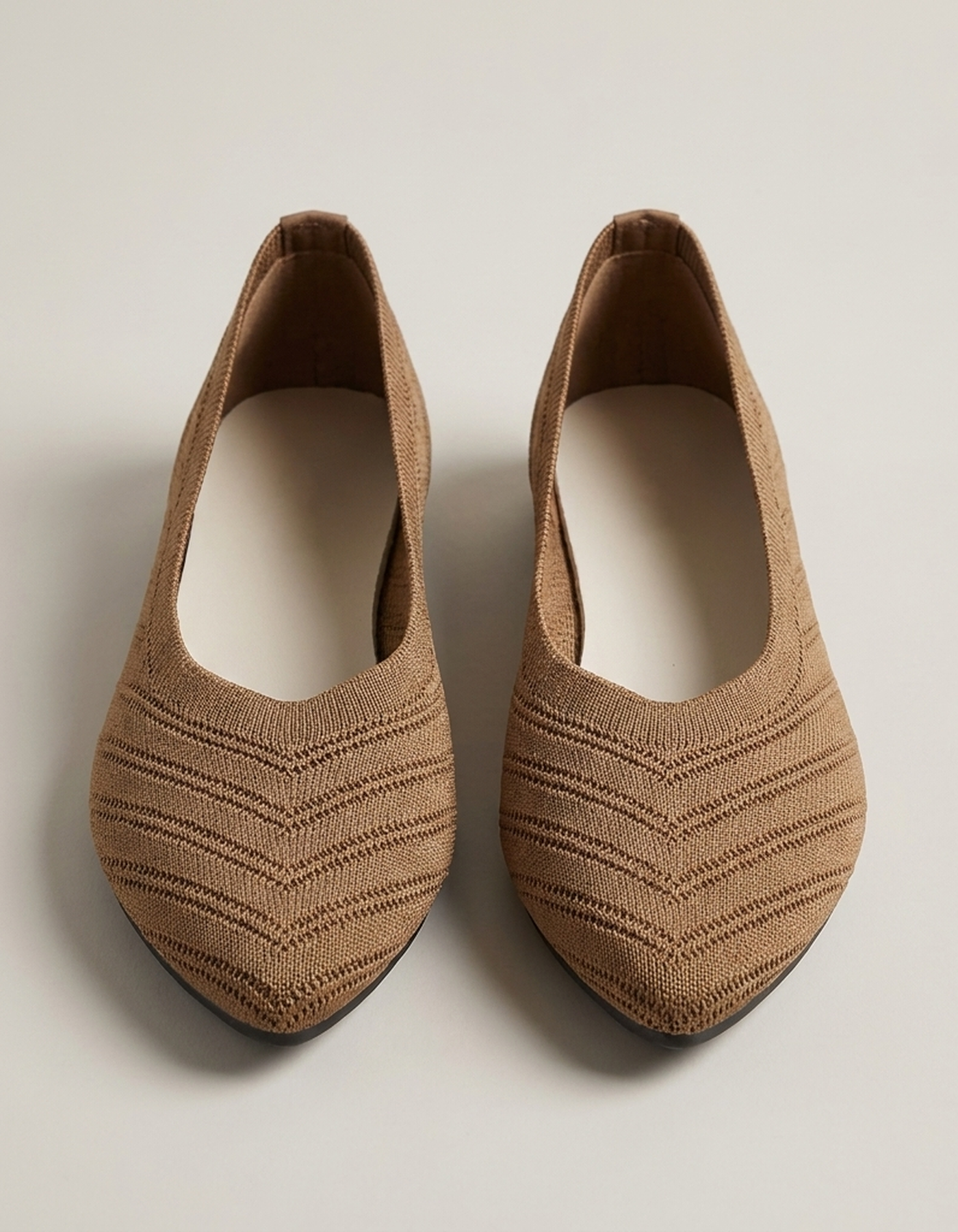 PLUXSTYLE::numise::womens-pointed-toe-ballet-footwear::pack-light-brown