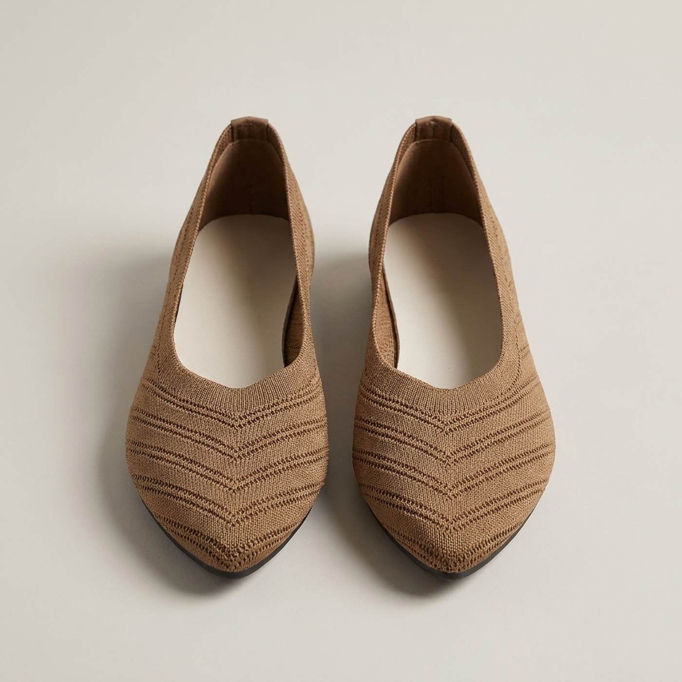 PLUXSTYLE::numise::womens-pointed-toe-ballet-footwear::pack-light-brown