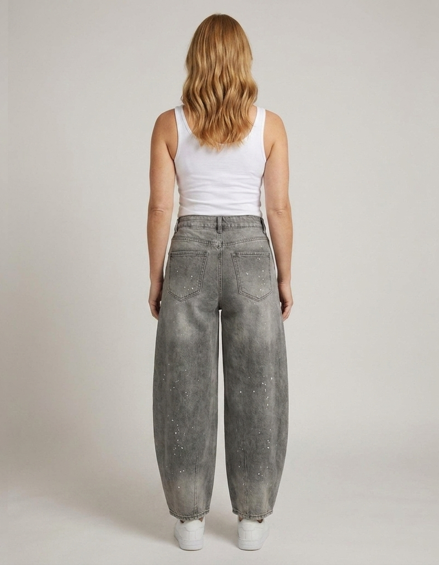 PLUXSTYLE::numise::barrel-leg-jeans-in-ink-grey::back