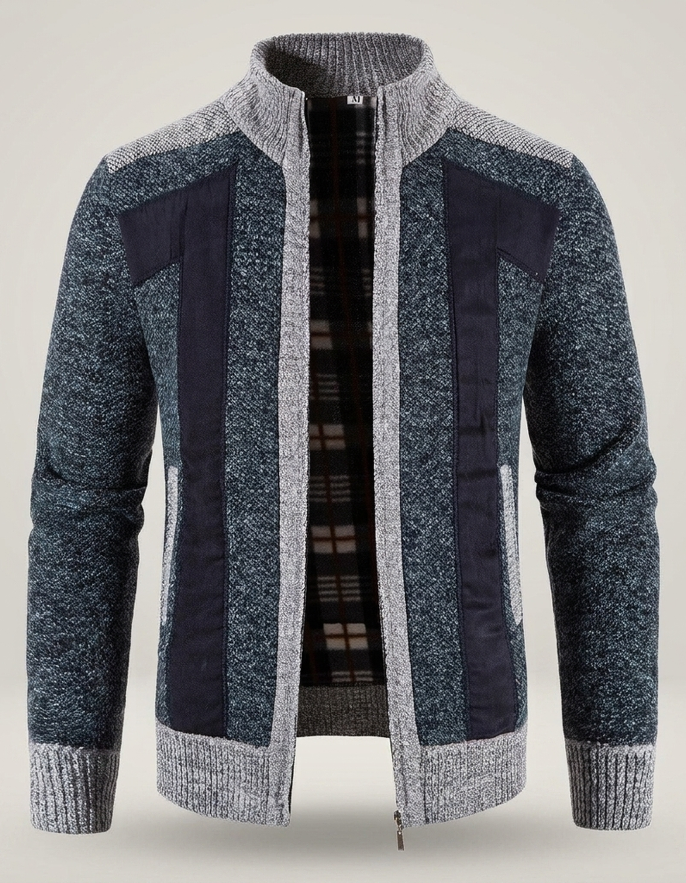 PLUXSTYLE::numise::andre-zip-front-cardigan::pack-blue
