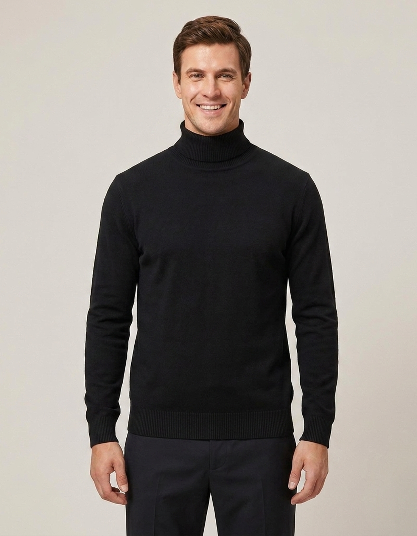 PLUXSTYLE::numise::mens-slim-fit-turtleneck-sweater::front