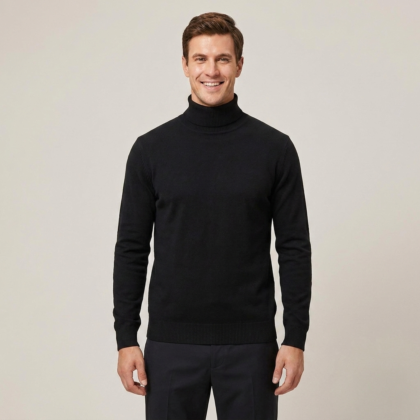 PLUXSTYLE::numise::mens-slim-fit-turtleneck-sweater::front