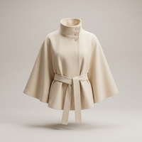 PLUXSTYLE::numise::tie-waist-cape-parka::pack-beige