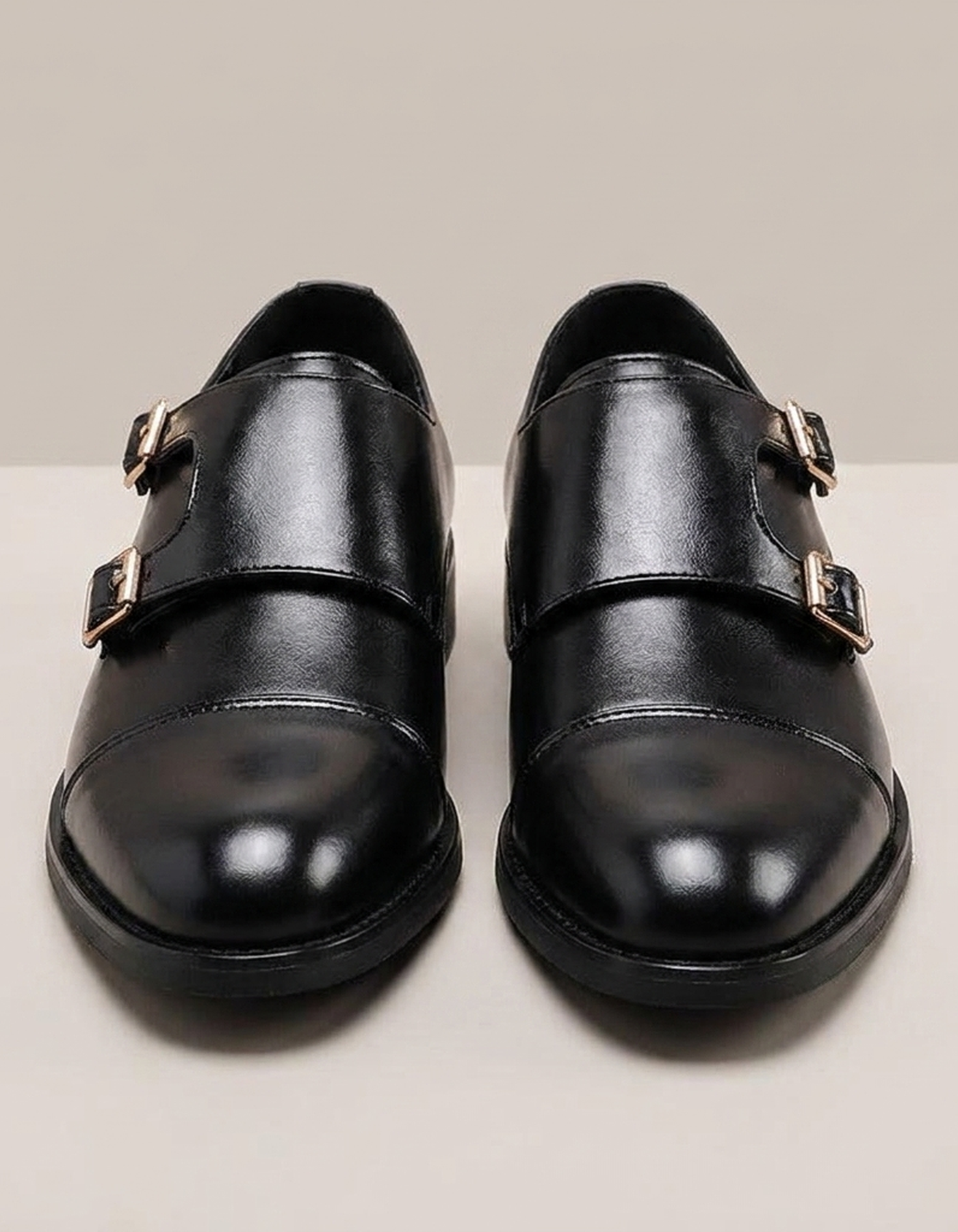 PLUXSTYLE::numise::mens-double-buckle-dress-shoes::pack-black