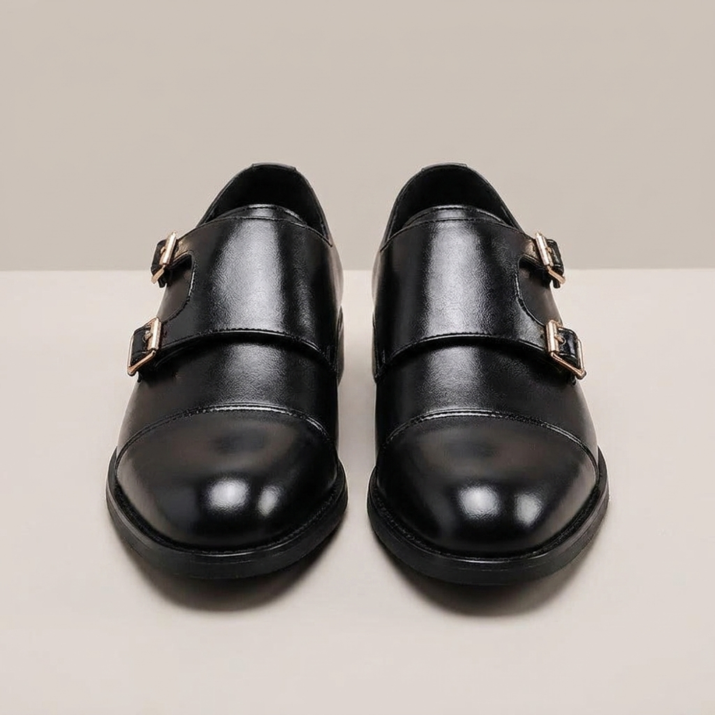PLUXSTYLE::numise::mens-double-buckle-dress-shoes::pack-black