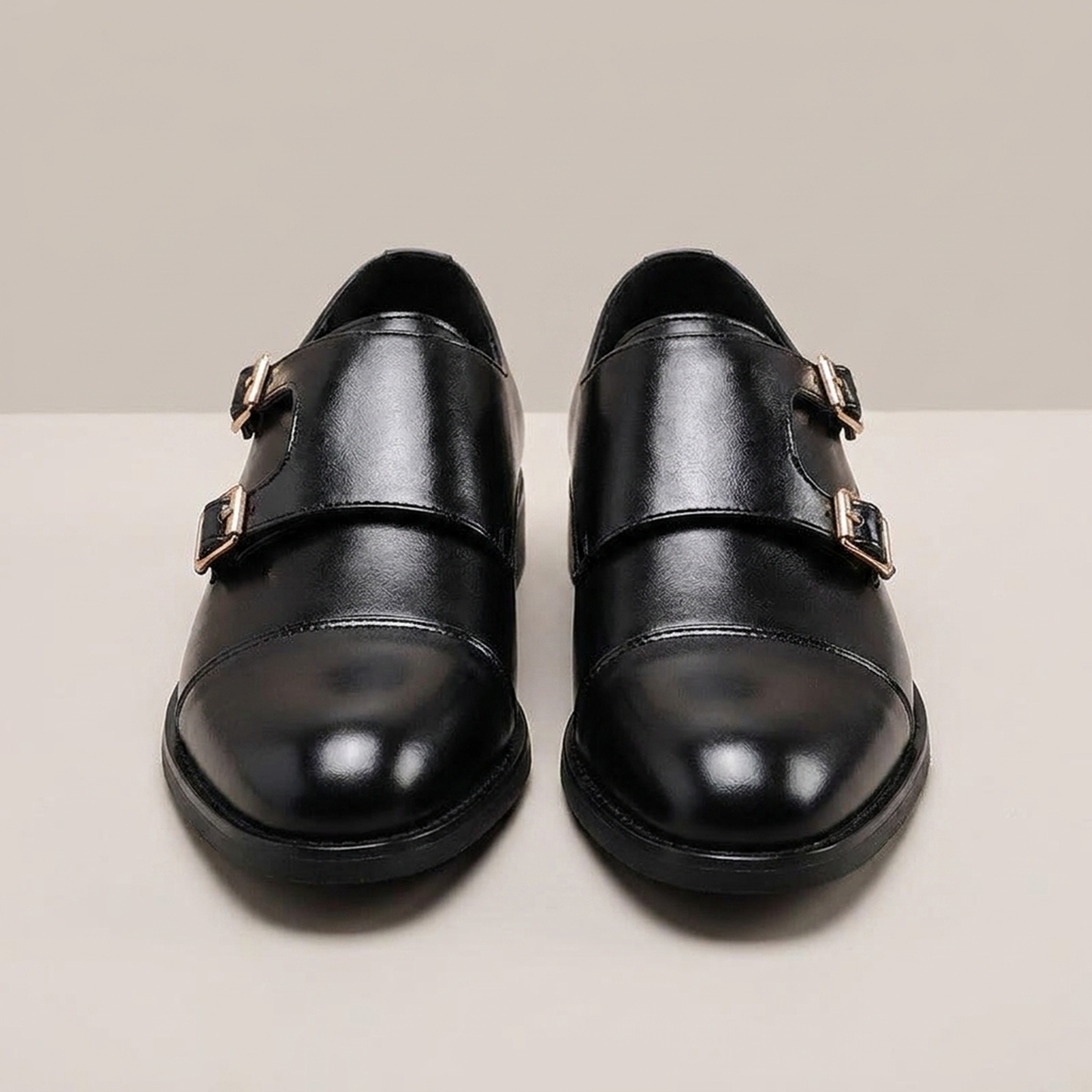 PLUXSTYLE::numise::mens-double-buckle-dress-shoes::pack-black