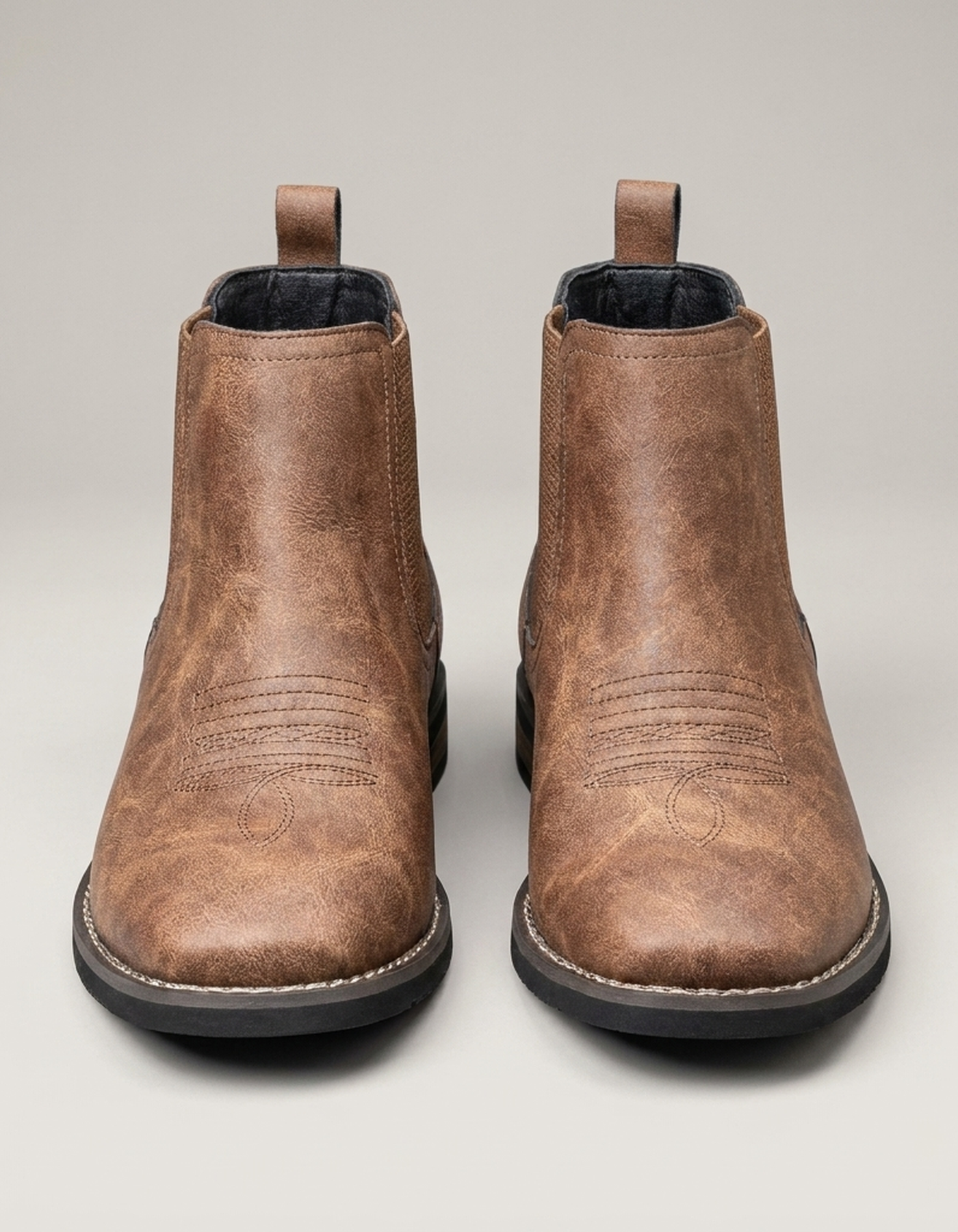 PLUXSTYLE::numise::mens-square-toe-chelsea-boots::pack-brown