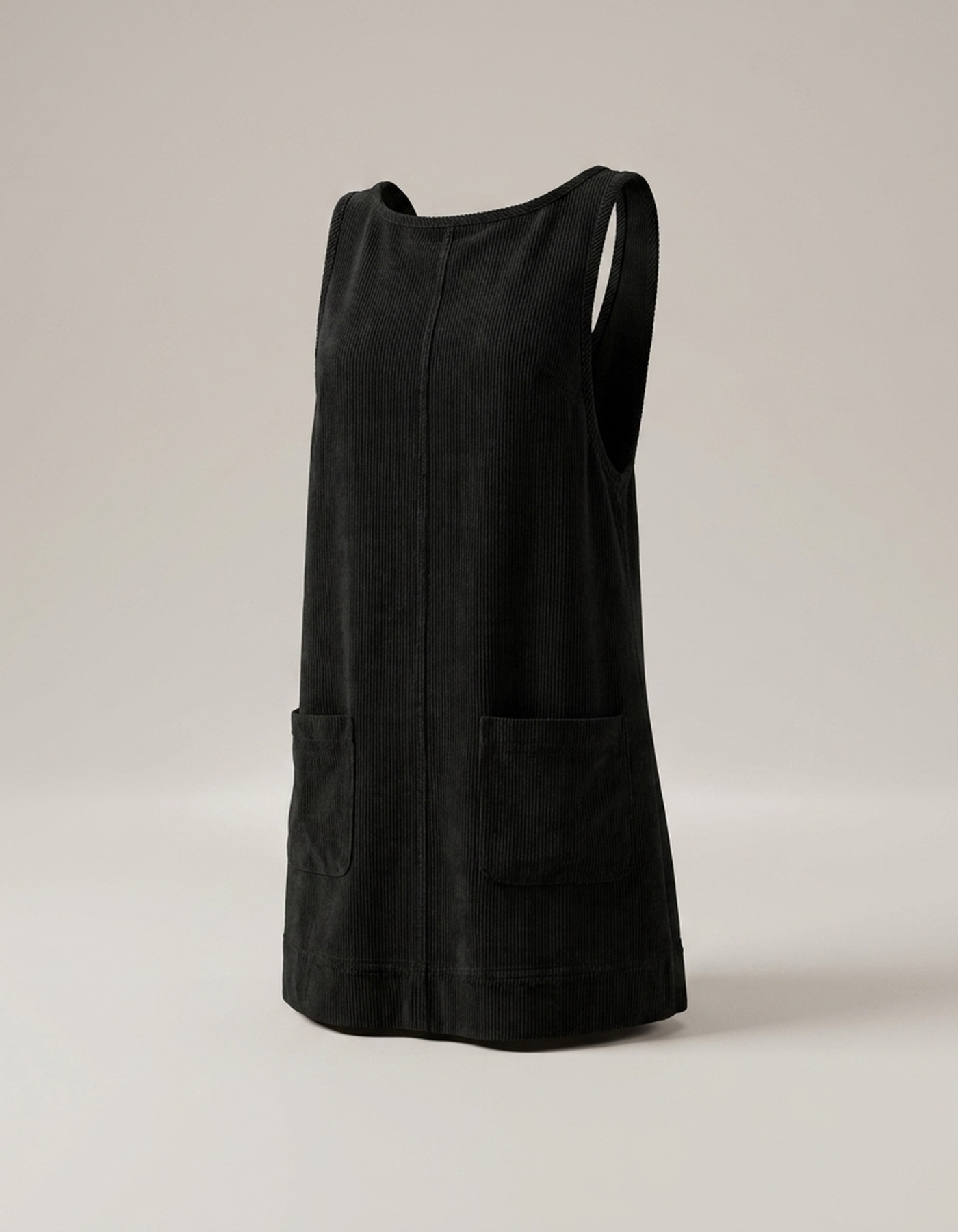 PLUXSTYLE::numise::relaxed-a-line-overall-dress::pack-black