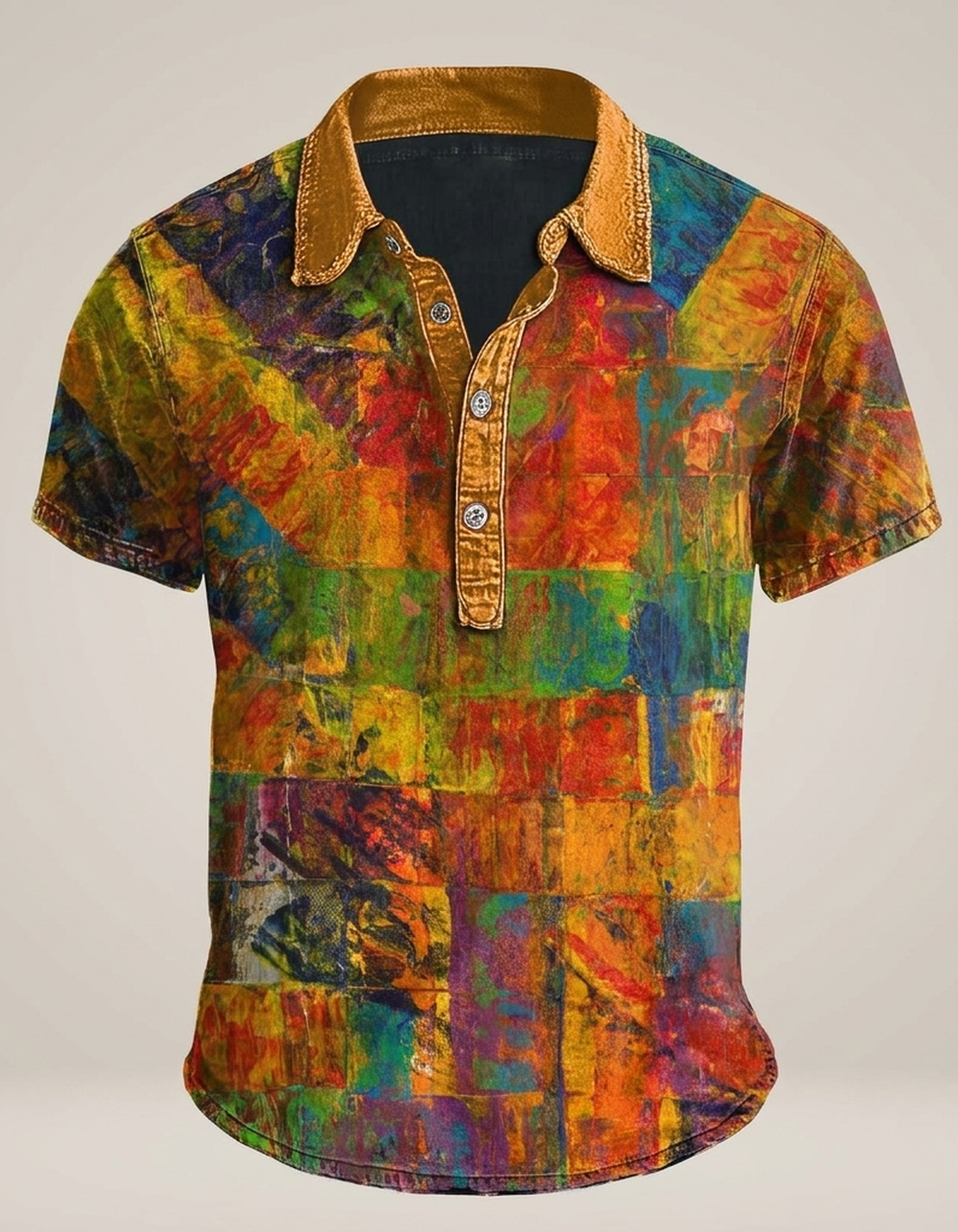 PLUXSTYLE::numise::abstract-plaid-short-sleeve-top::pack-multicolor-plaid